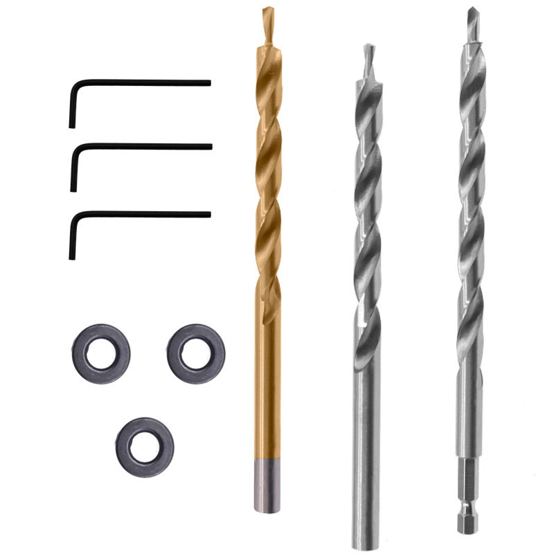 9mm木工铝合金变径钻加长阶梯钻头9.5mm木工斜孔定位器麻花钻
