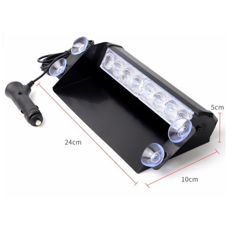Lámpara de advertencia LED para automóviles delantera luz de pala de parabrisas 8LED rojo azul parpadeo luz de apertura