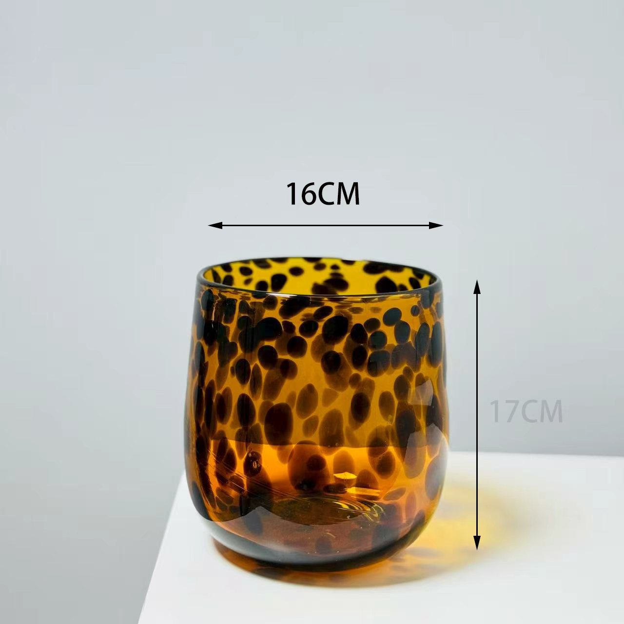 (exportación de la cola simple) tazas de vidrio de tortuga leopardo estampado de llama ornamentos floral decorativo vintage creativo vasijas ornamentos de mesa
