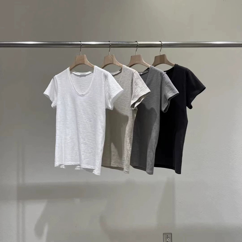 Now the 2026 Summer New Model from Korean Designer Stat*Ment Is a Simple U-Neck Plain Base Shirt T-Shirt