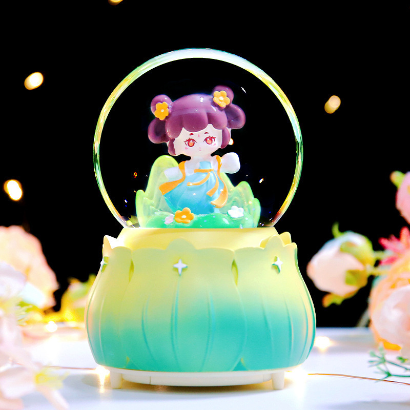 クリエイティブギフト回転トロイの木馬クリスタルボール誕生日プレゼント振り子友達ユニコーンオルゴール卸売りプレゼント|undefined