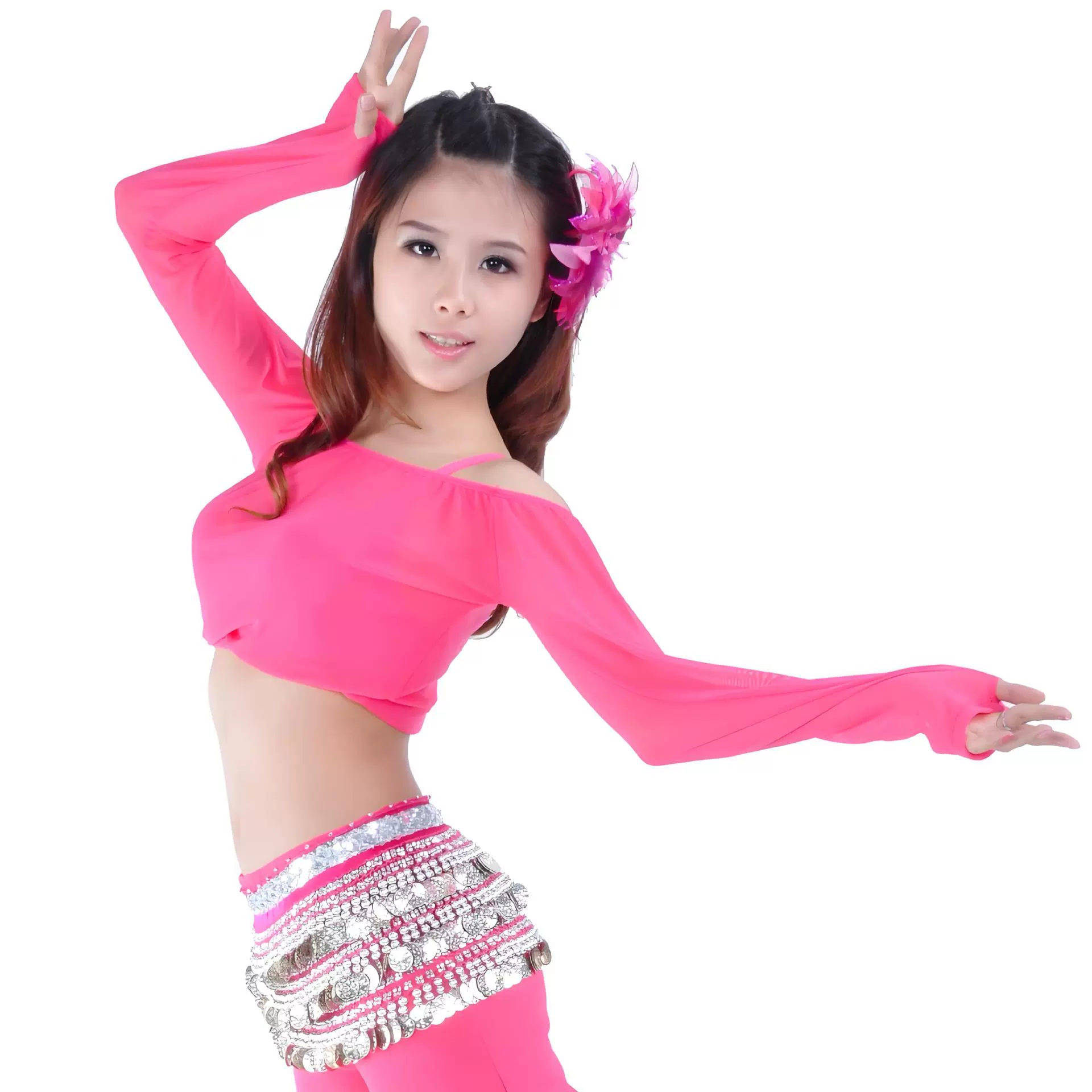 Transparent shoulderless bottoming tops, belly dance tops, belly dance costumes, tribal style costumes
