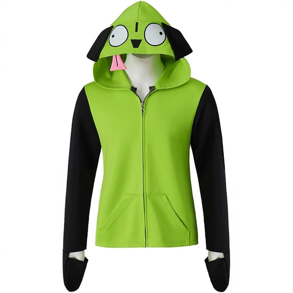 Green Cosplay Hoodies Costume Zipper Jacket Coat Men Casual Sweatshirts Hooded Zip Pullover