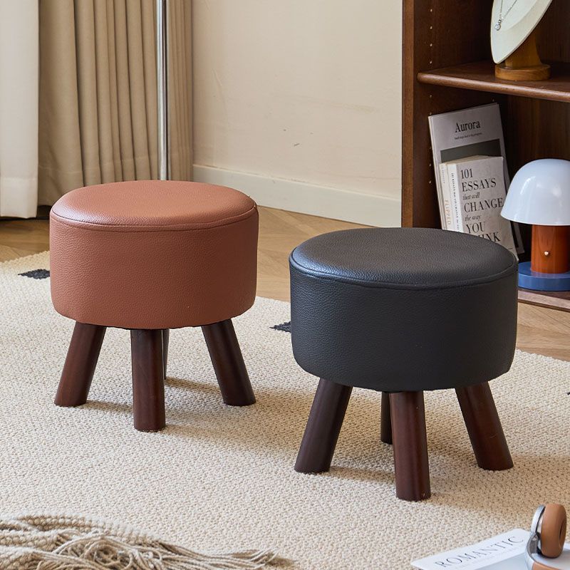 Small Round Stool for Changing Shoes at Home, Small Bench, High-End Creative Low Stool, Living Room Coffee Table Stool, Sofa Foot Pedal Stool