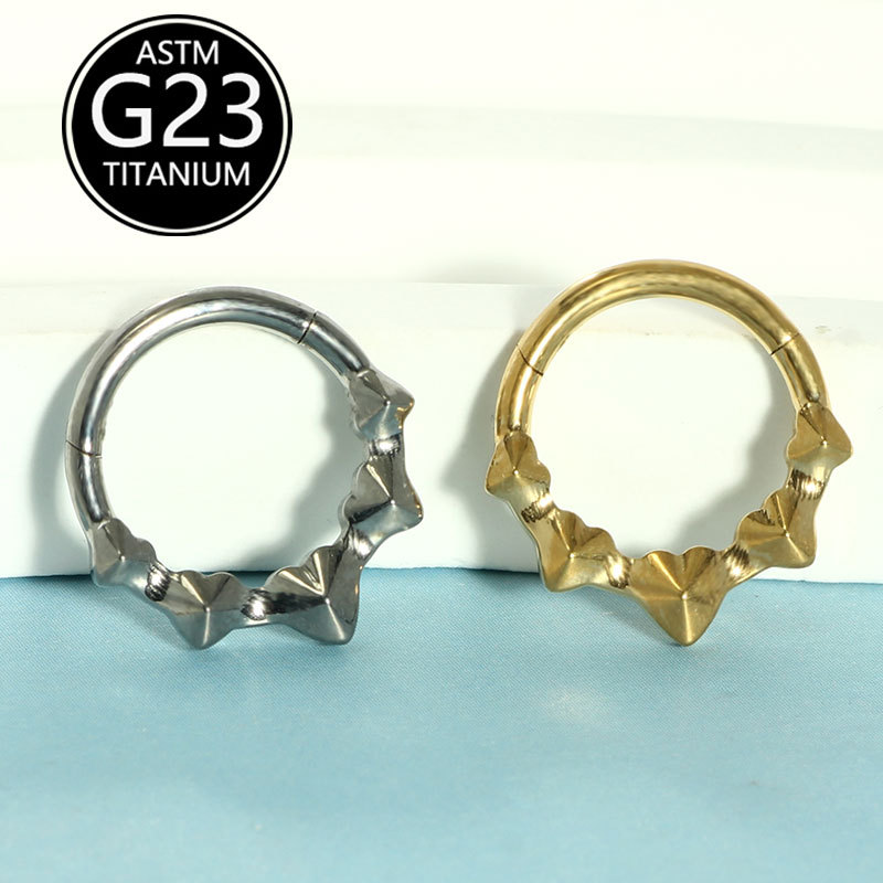 G23 Titanium Alloy Heart Nose Ring Earrings for Body Piercing - Fashion Niche Jewelry detail image 7
