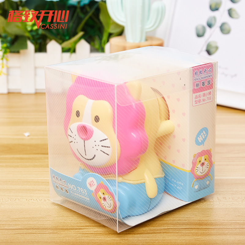Personalizado OEM Happy 763 Cute Little Lion Sacapuntas de manivela para niños Sacapuntas con forma de animal Sacapuntas para estudiantes