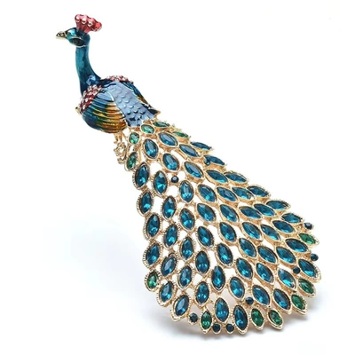 Enamel Rhinestone Luxury Peacock Big | Yaxa sancaqları