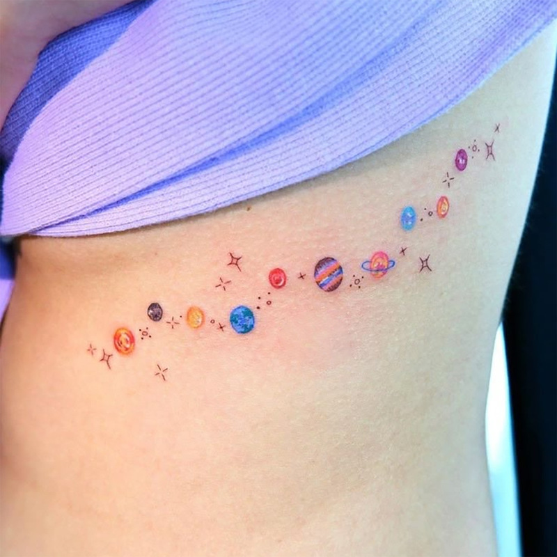 Cross-Border High-Aesthetic Dopamine-Inspired Colorful Ins-Style Spicy Girl Sweet-Cool Planet Tattoo Stickers Cross-Border High-Aesthetic Dopamine-Inspired Colorful Ins-Style Spicy Girl Sweet-Cool Planet Tattoo Stickers