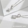 Zirconium, square pendant, genuine design fashionable advanced necklace, simple and elegant design, high-quality style