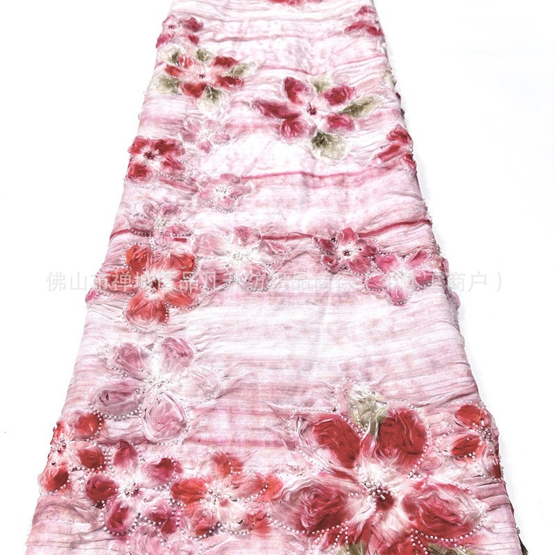 Fábrica directa bandeja bordada alta moda vestido vestido tela al por mayor transfronteriza en stock