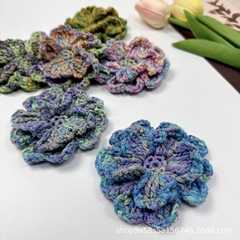 秋冬新款立体花朵手工编织毛线服饰配饰气质少女侧边夹精品店发饰