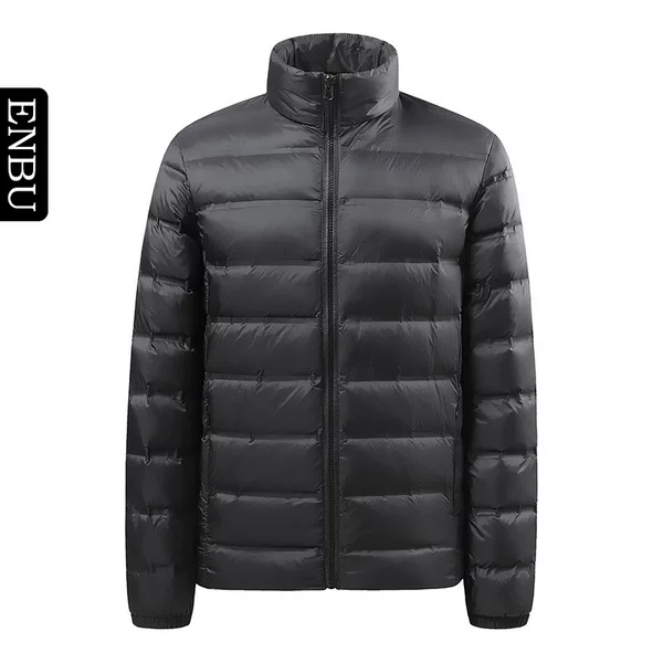 Enbu Stand-Collar Lightweight down Jacket, New Winter Model, Warm Inner Layer, Casual Solid Color Simple Youth Coat