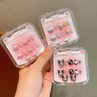 Новые детские носимые трехмерные мультяшные маникюрные украшения Sanrio, зажимы для ушей, изысканные прозрачные наклейки для ногтей в штучной упаковке