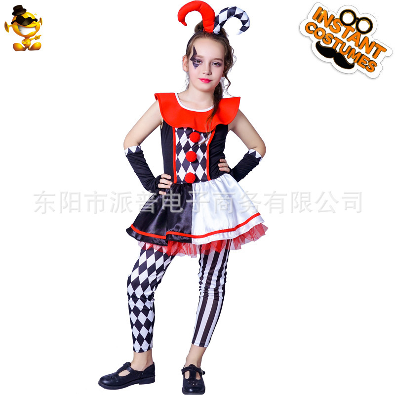 子供ハロウィーンテーマ衣装子供ハロウィーンコスプレ道化師幽霊衣装パーティー衣装|undefined