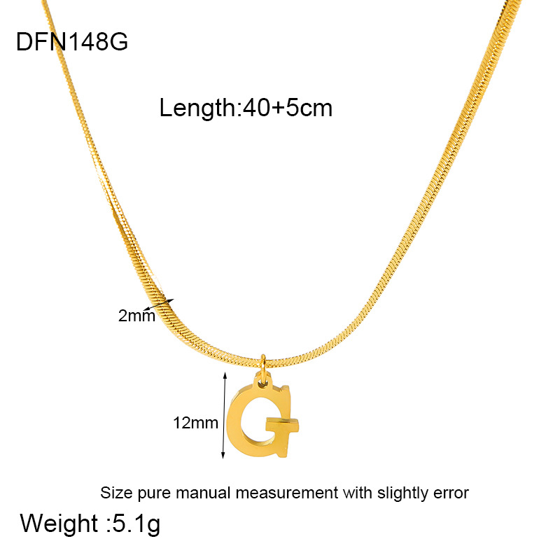304 Stainless Steel 18K Gold Plated Simple Style Polishing Letter Pendant Necklace display picture 9