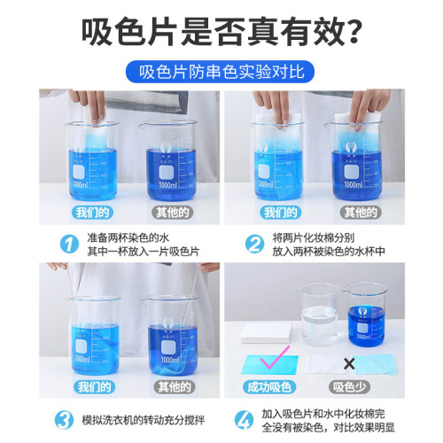 Color-absorbing sheet to prevent staining of clothing, color-absorbing paper to prevent cross-color cross-dying, washing machine color master sheet, household laundry tablets