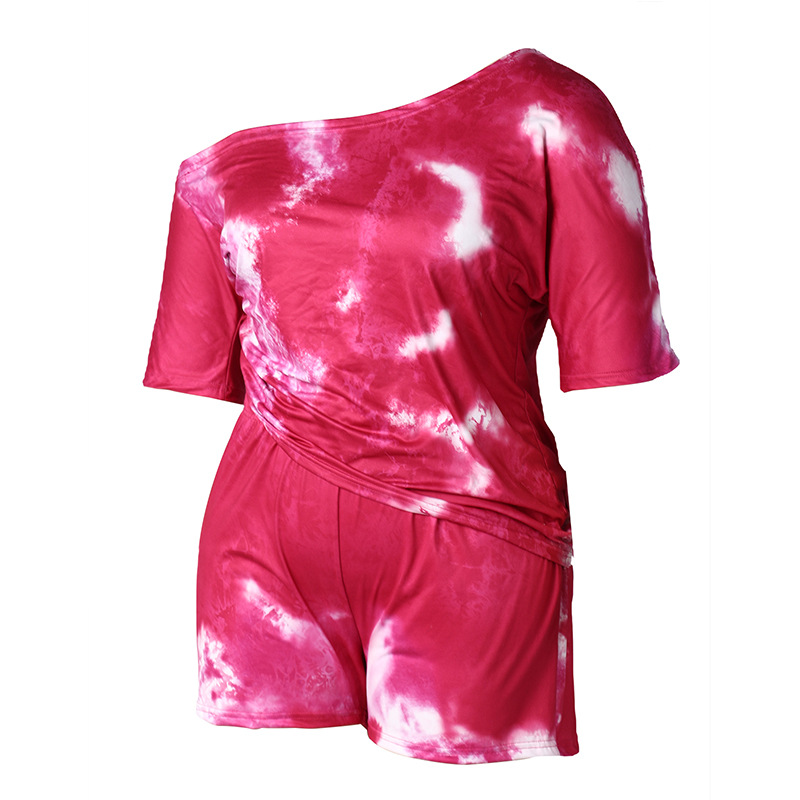 plus size summer new tie-dye fashion casual set NSMF59939