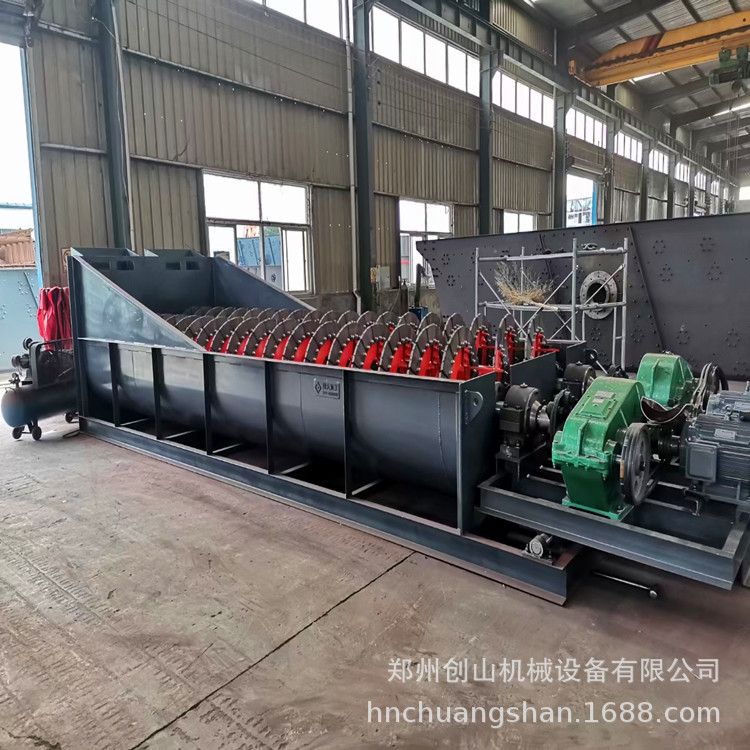 供应螺旋洗砂机 石粉清洗设备 洗沙机线 双螺旋水轮式沙子清洗机