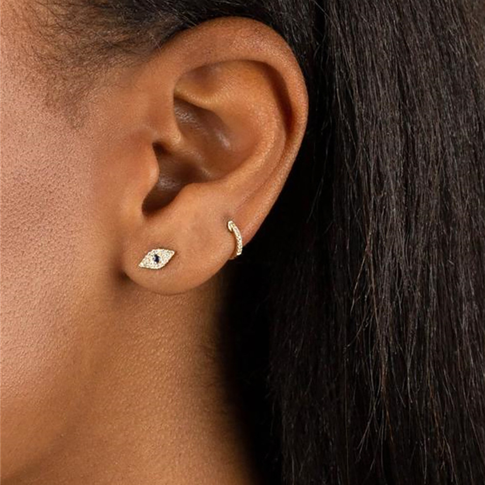 4g Weight Copper Ear Needle Material Earrings, Ear Studs Classification 1 Piece Quantity Daily Occasion Copper Material Geometric, Devil's Eye Pattern All Seasons Season Women's Gender Retro Style 1 Piece Retro Geometric Devil's Eye Copper Earrings Ear Studs 2