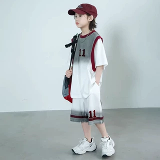 男童夏装运动套装2026新款中大儿童装薄款夏季短袖男孩两件套潮酷