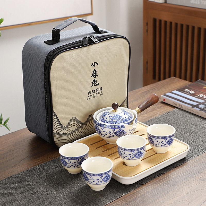 360 ° ティーポットセラミックシングルポット中国家庭用フィルターティーメーカー黒陶器カンフーティーセットサイドハンドル 1 ポット 4 カップ|undefined