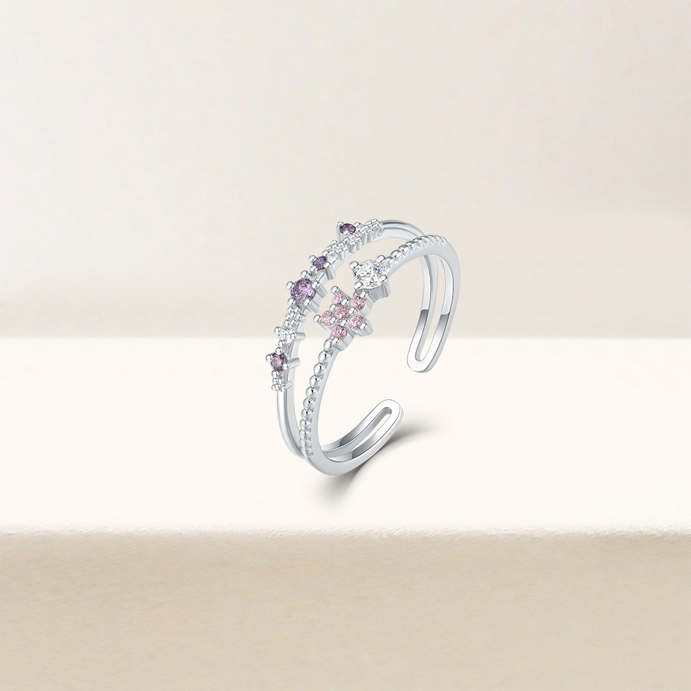 2g Weight Zircon Inlay Material Open Rings Classification Adjustable Ring Size 1 Piece Quantity Daily Occasion 925 Sterling Silver Material Cross, Heart Shape, Butterfly Pattern All Seasons Season Women's Gender Plating, Inlay Design Simple Style, IG Style Style 925 Sterling Silver Zircon Cross Heart Shape Butterfly Open Rings 925 Sterling Silver Rings 41