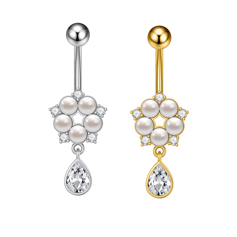 5g Weight Zircon Inlay Material Belly Ring Classification 1 Piece Quantity Casual, Bar Occasion 316 Stainless Steel Material Star, Flower, Butterfly Pattern All Seasons Season Unisex Gender Plating Design Hip-Hop, Simple Style, Cool Style Style 1 Piece 316 Stainless Steel Zircon Belly Rings Star Flower Butterfly Unisex 11