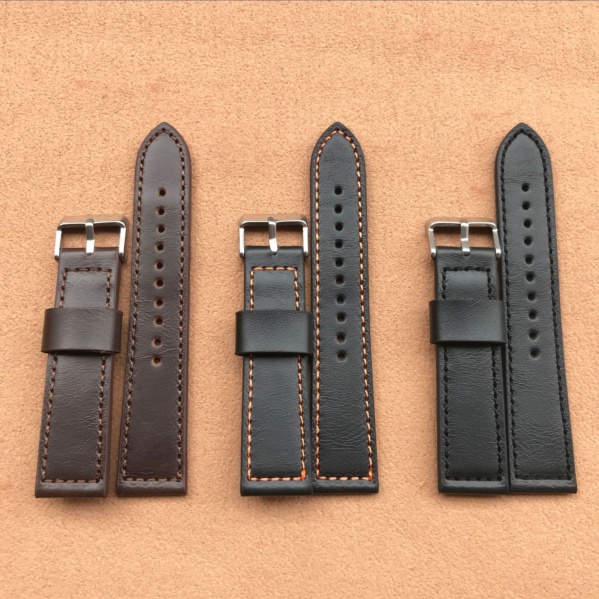 Fake casual realmente increíble correa de un solo anillo correa de cuero genuino línea multicolor 12-24mm multi-tamaño del interruptor del oído