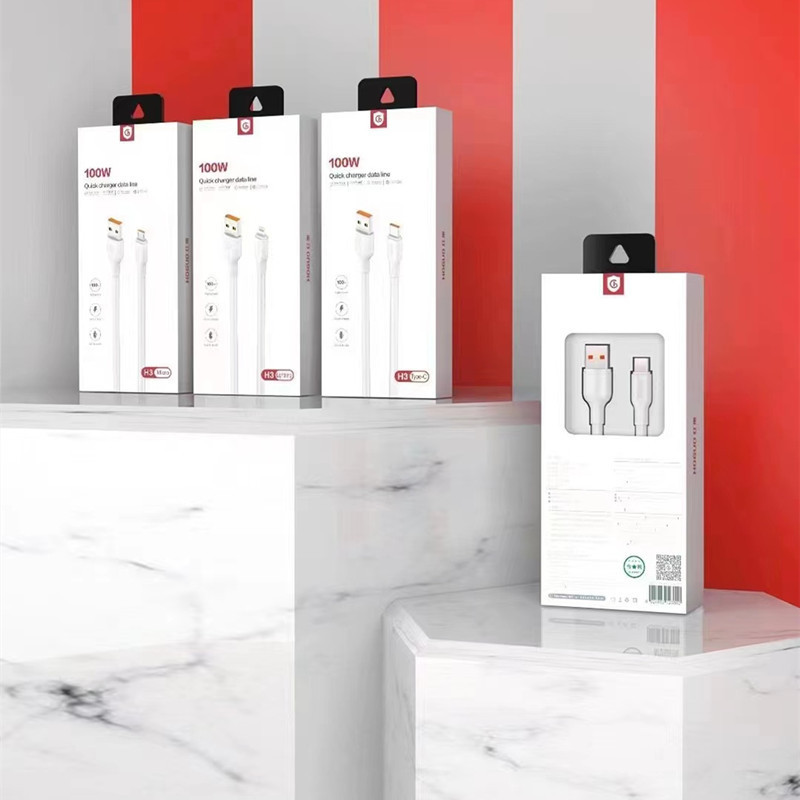 Red fruit H3 data line 100W fast charge 5A flash charge line for Android tpye-c Apple Universal