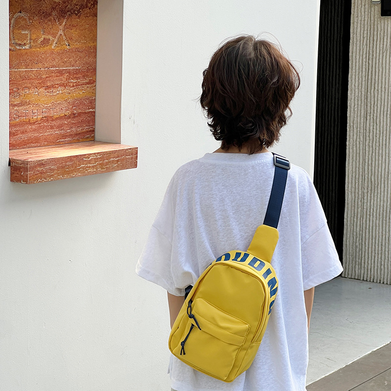 Boys' Personalized Simple Chest Bag 2025 New Korean Fashion Kidsren's Backpack Study Travel Kidsren's Cosmetics Bag for Women