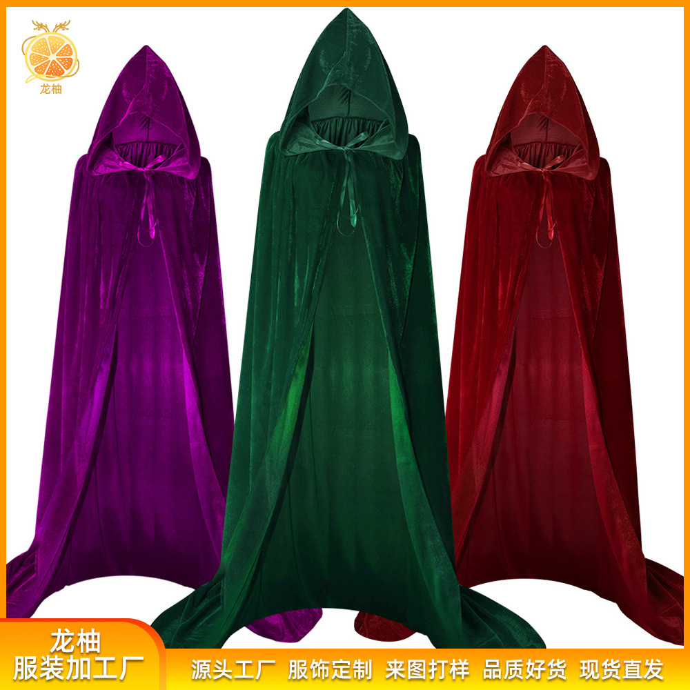 Witches Are Crazy Too 2 Cosplay Costume Halloween Cloak Witch Cape Children's Stage Performance Costume Medieval Dress