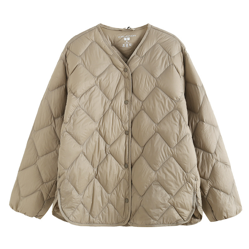 Umiqio/Ujia Autumn and Winter High-End Lightweight down Jacket Rhombus Grids Light Casual Warm Jacket for Women