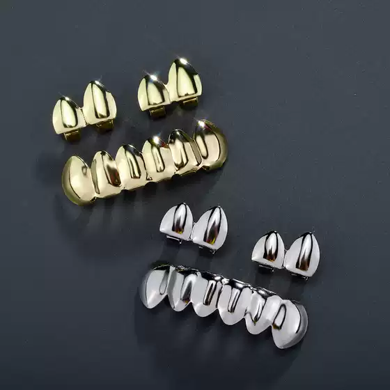 Halloween Cosplay Popular Tooth Ornaments Amazon Set Glossy Braces Trendy Men Versatile Cut Out Hip-Hop Accessories