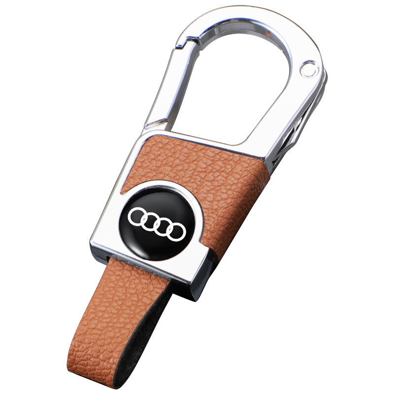Llavero de coche de alta gama para hombre, cinturón doble, llave de coche gruesa, resistente al desgaste y resistente a los arañazos, colgante de llavero de cuero exquisito
