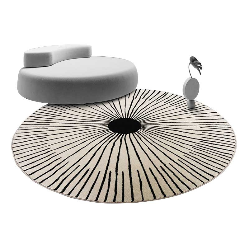 Minimalistischer Luxus-Dropshipping-Teppich, modern, schlicht, skandinavisch, für Schlafzimmer und Wohnzimmer, Hängekorb, geometrische Linien, runde Matte_voghion.com