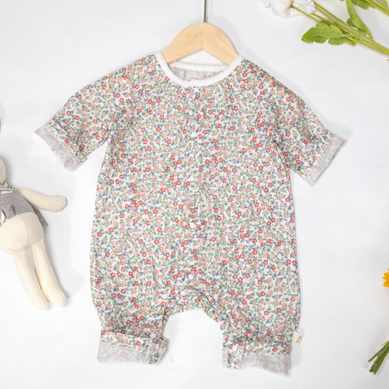 Ropa de verano para bebés Clase A Gasa de algodón de bambú antibacteriana Ropa de hogar Ropa de una pieza para recién nacido Ropa de cama para bebés para hombres