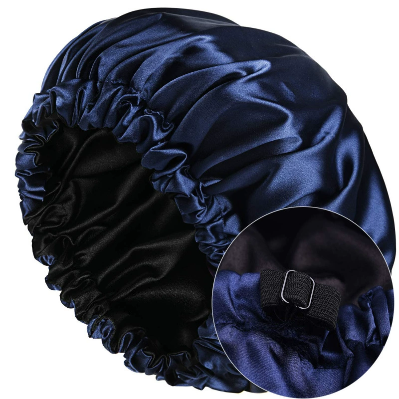Сонная шляпа Saton двуслойная двусторонняя атласная ночная шапка,oversized регулируемая 33–34 см