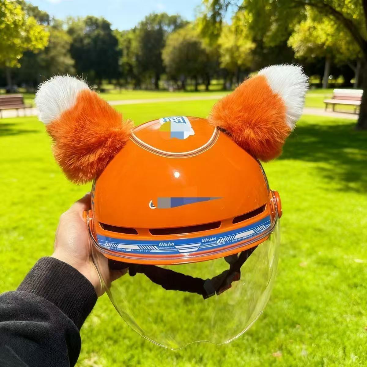 New Orange Ear Helmet Decorations, Ski Helmet, Motorcycle Helmet Small Accessories, Meituan Doll