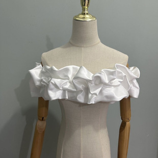 Cross-border Amazon Hot New White Satin Shoulder Shawl Photography Niche Light Luxury Advanced V164
