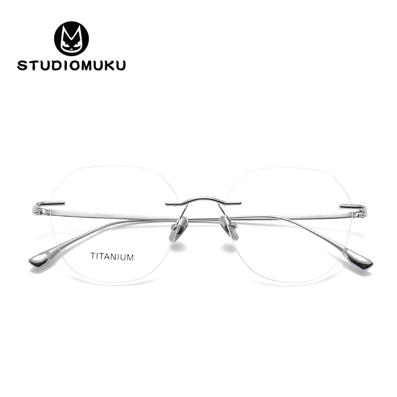 Gafas de madera STUDIOMUKU Marco de gafas sin marco simple y cómodo Marco de gafas sin marco para mejorar el gusto