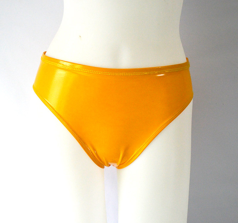 Brillante triángulo pequeño interior europeo y americano transfronterizo ropa de goma de imitación sexy vaina espejo brillante charol cintura alta ropa interior de las mujeres