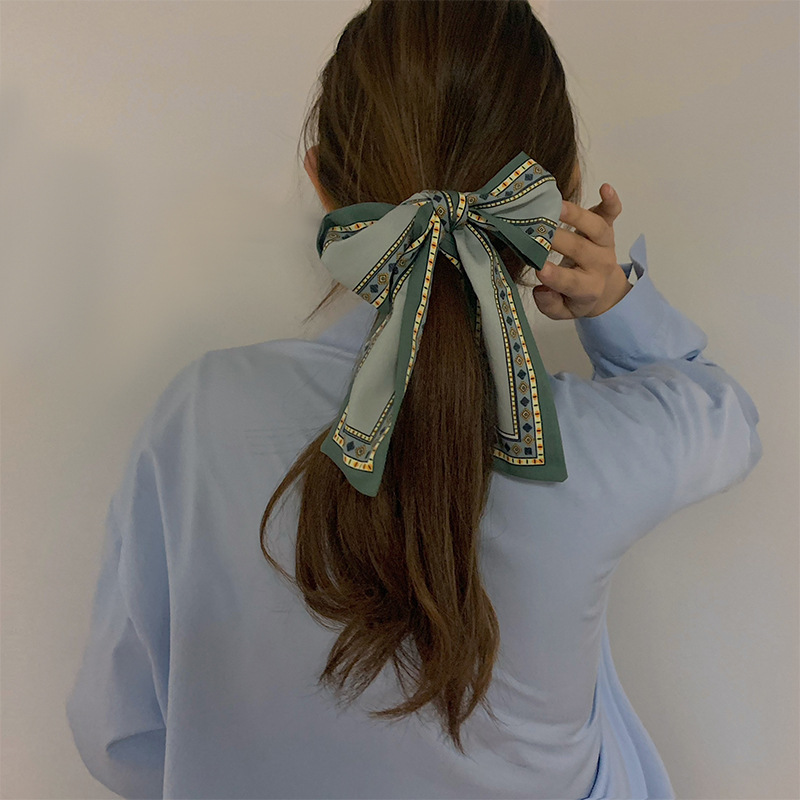 Korean Silk Scarf Ribbon Satin Hair Ring display picture 8