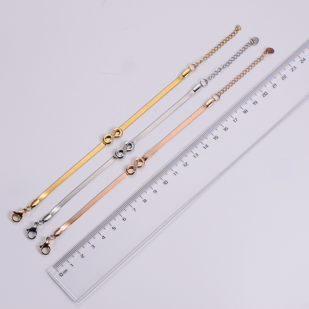 fashion simple diamond infinity stainless steel bracelet
