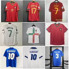 Retro Jersey Classic Football Uniform Portugal Italy Ronaldo Figo Baggio Totti Maldini Jersey