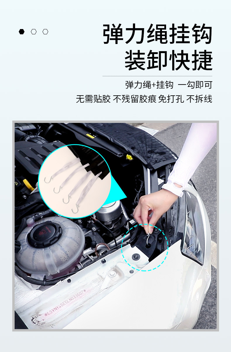 Car Water Tank Protective Net Suitable for Mercedes-Benz Gla/Gle/Glc260/E300L/A200/C180 Insect-Proof Net
