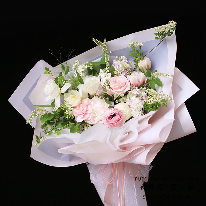 Huaxi comercio exterior al por mayor, marcos de película de gel de goma de arroz impermeable, florista, papel de envoltura de flores al por mayor