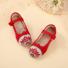念梦2019新款儿童古汉风布鞋老北京布鞋儿童款舒适柔软儿童绣花鞋