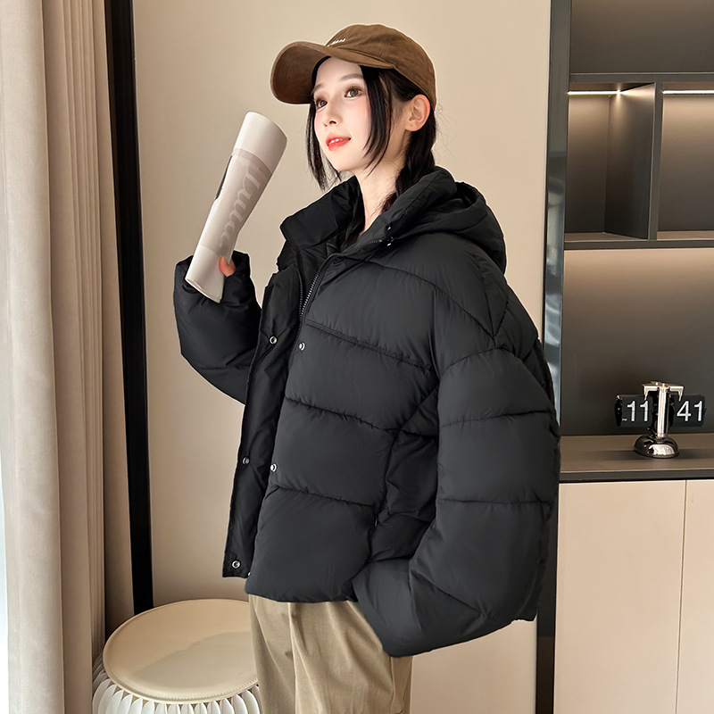 2025 nubes de invierno coreana nueva pequeña tortuga delgada ropa de backpack de algodón con chaqueta de algodón mujer