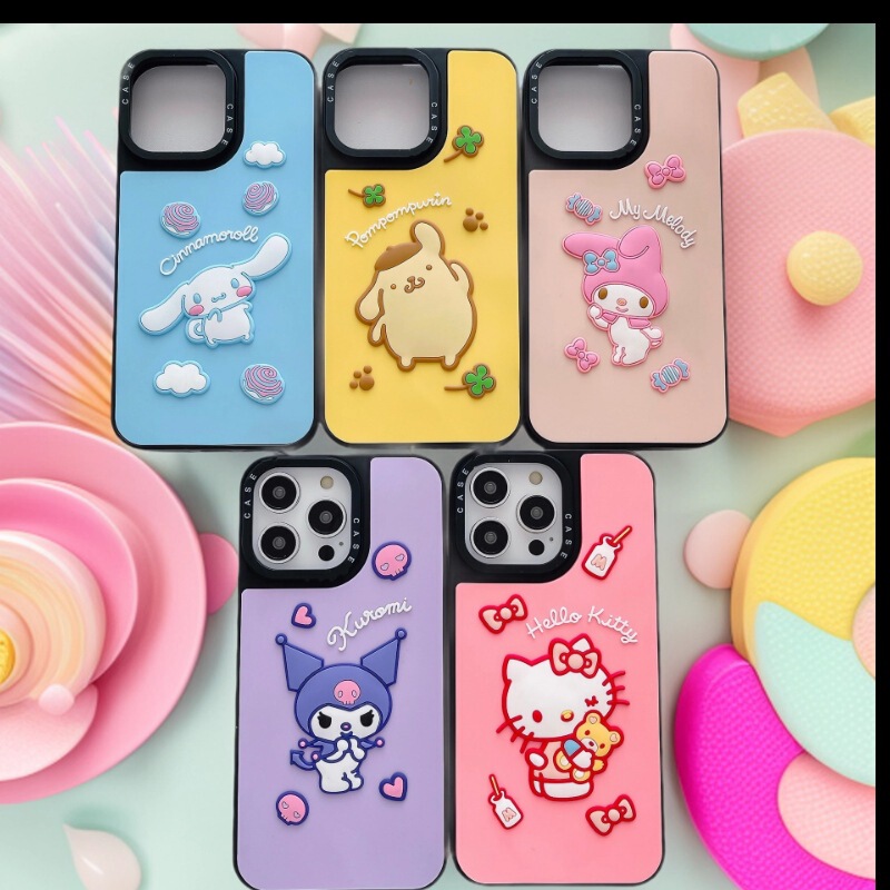 Cartoon 3D Stereo Silicone Skin Phone Case, Cute Hard Case Suitable for iPhone 14 Pro, Apple 13 Pro, Anti-Fall