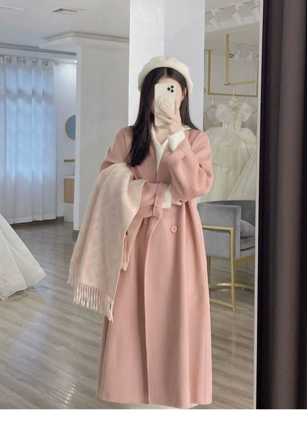Шерстяное пальто для подростков, oversize весна–осень, двубортное, несколько цветов